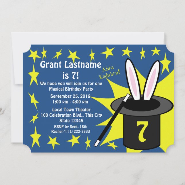 Magic Me Birthday Invitation (Front)
