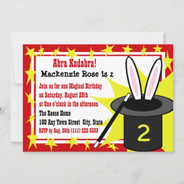 Magic Me Birthday Invitation (Front)