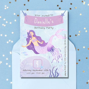Magic Mermaid Birthday Party Invitation