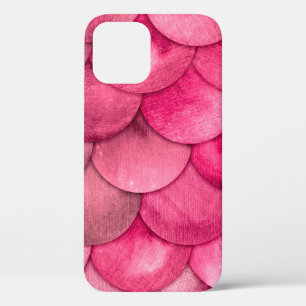 Magic Mermaid Bright Pink Colour Scales Watercolor iPhone 12 Case