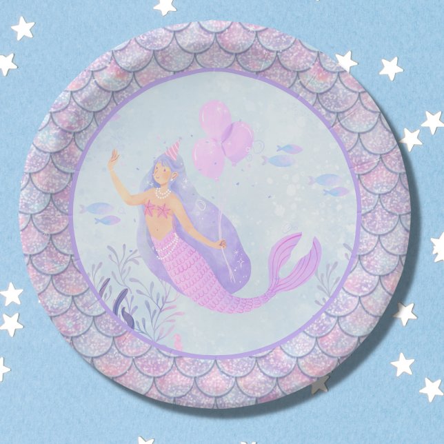Magic Mermaid Scales Birthday Party  Paper Plate (Creator Uploaded)