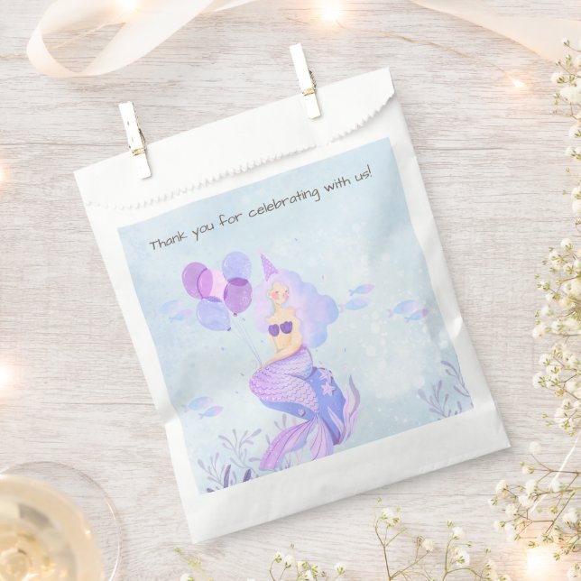 Magic Mermaid Theme Birthday Party  Favour Bag (Clipped)