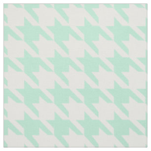 Magic Mint and White Houndstooth Pattetrn Fabric