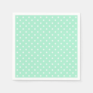 Magic Mint and White Polka Dot Pattern Napkin