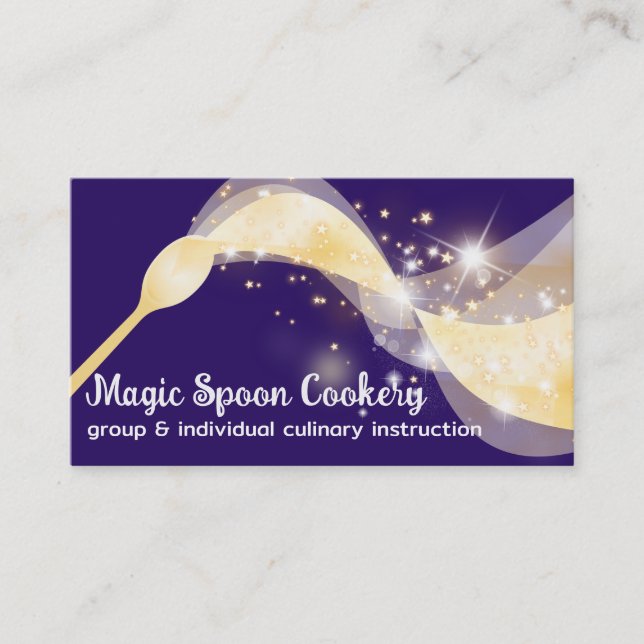 magic mixing spoon cooking baking business card... card (Front)