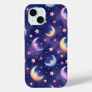 Magic Moon and Stars iPhone 15 Case