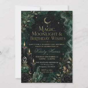 Magic Moonlight Birthday Wishes Invitation