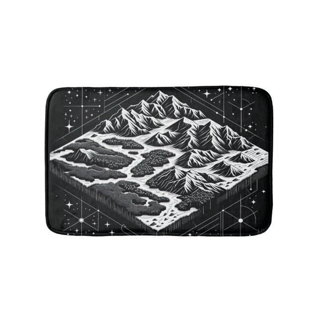 Magic Mountain Map Bath Mat (Front)
