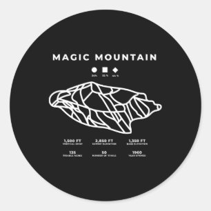 Magic Mountain Ski Snowboard Skiing Idaho Skier  Classic Round Sticker