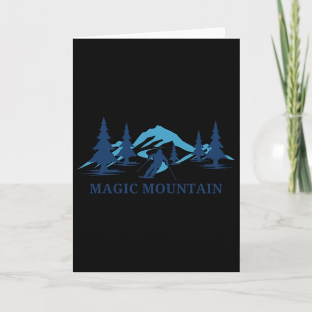 Magic Mountain Vermont Ski Resort Skiing Skier  Card (Front)