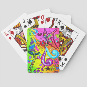 magic mushroom butterfly playing cards