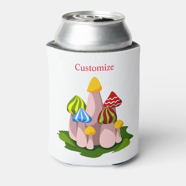 Magic Mushroom Cathedral Thunder_Cove  Can Cooler (Can Back)