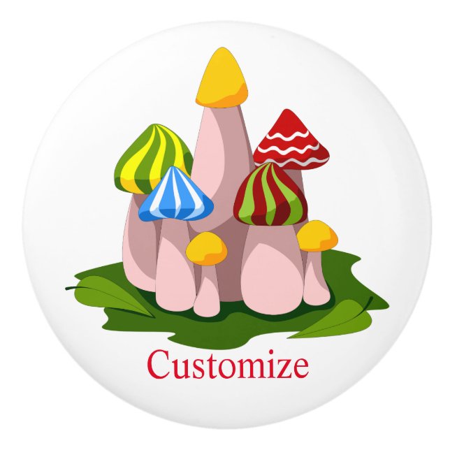 Magic Mushroom Cathedral Thunder_Cove  Ceramic Knob (Front)