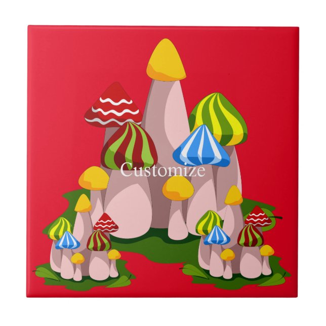 Magic Mushroom Cathedral Thunder_Cove  Ceramic Tile (Front)
