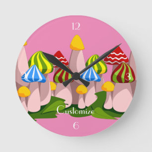 Magic Mushroom Cathedral  Thunder_Cove Round Clock