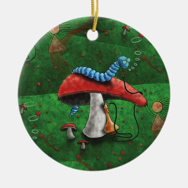 Magic Mushroom Ceramic Ornament (Front)