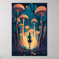 Magic Mushroom Forest Poster | Trippy Art 3