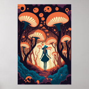 Magic Mushroom Forest Poster Trippy Art 5