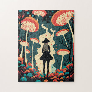 Magic Mushroom Forest Puzzle   Trippy Art