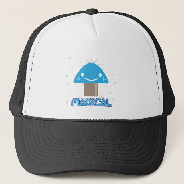 Magic Mushroom Kawaii Trucker Hat (Front)