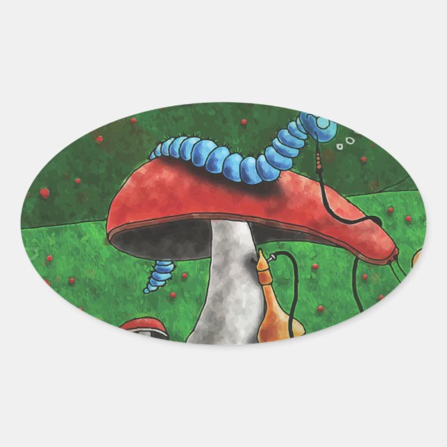 Magic Mushroom Oval Sticker (Front)