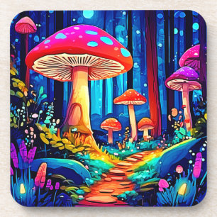 Magic Mushroom Path Design Coaster