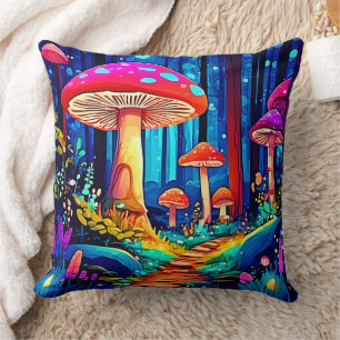 Magic Mushroom Path Design Cushion