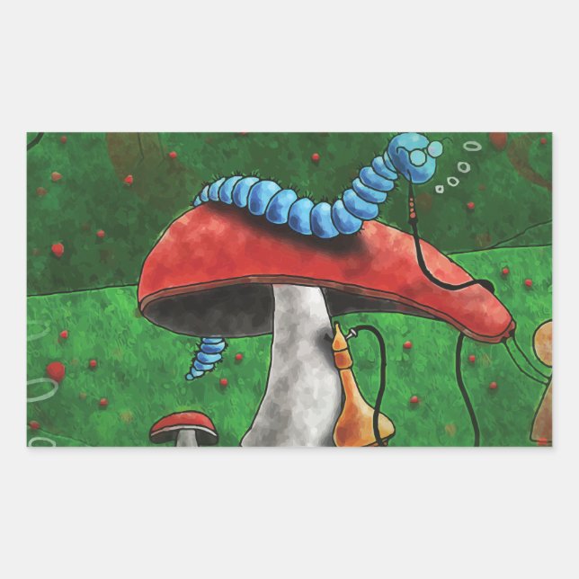 Magic Mushroom Rectangular Sticker (Front)