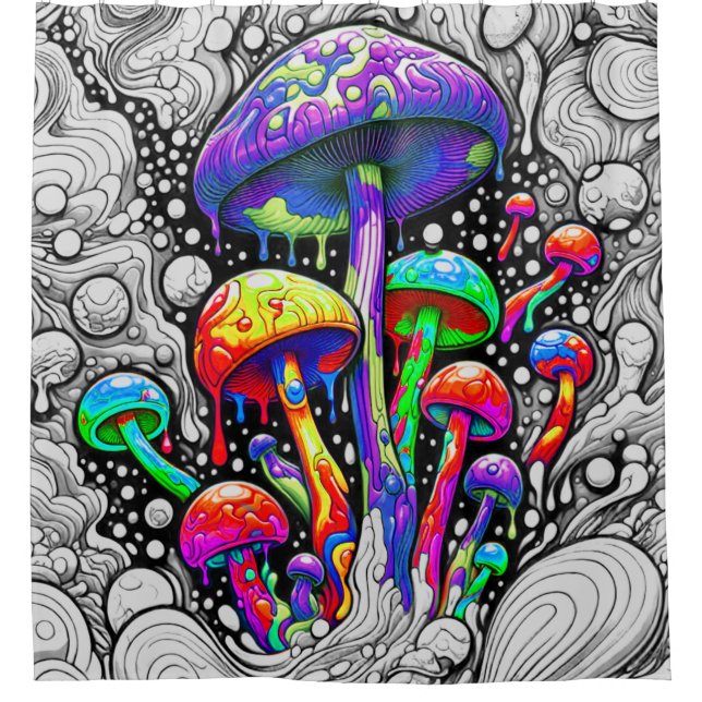Magic Mushroom Shower Curtain (Front)
