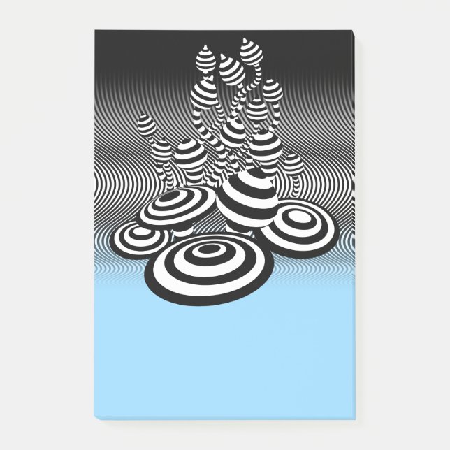 Magic Mushrooms blue fade Post-it note block (Front)