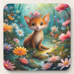 Magic mushrooms butterflies coaster