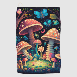 Magic mushrooms butterflies      golf towel