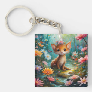 Magic mushrooms butterflies key ring