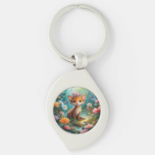 Magic mushrooms butterflies key ring