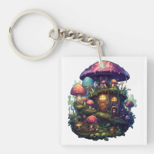 Magic mushrooms house key ring