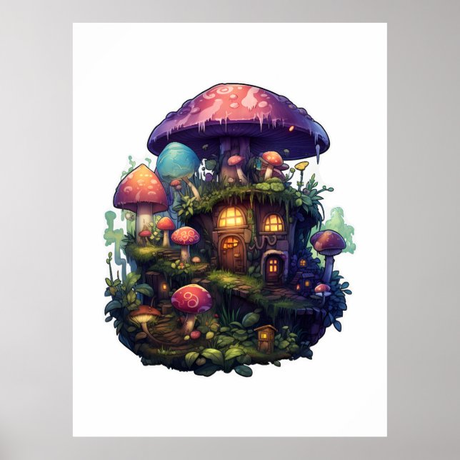 Magic mushrooms house poster (Front)