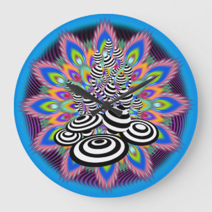 Magic Mushrooms psychedelic design Wall Clock. Large Clock