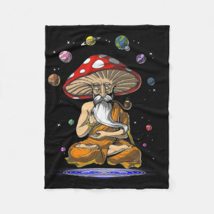 Magic Mushrooms Yoga Buddha Zen Funny Women Men Yo Fleece Blanket