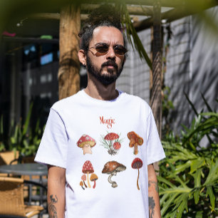 Magic mushrooms yoga meditation camping art fungi  T-Shirt