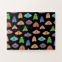 Magic night moth pattern. Mystical butterfly