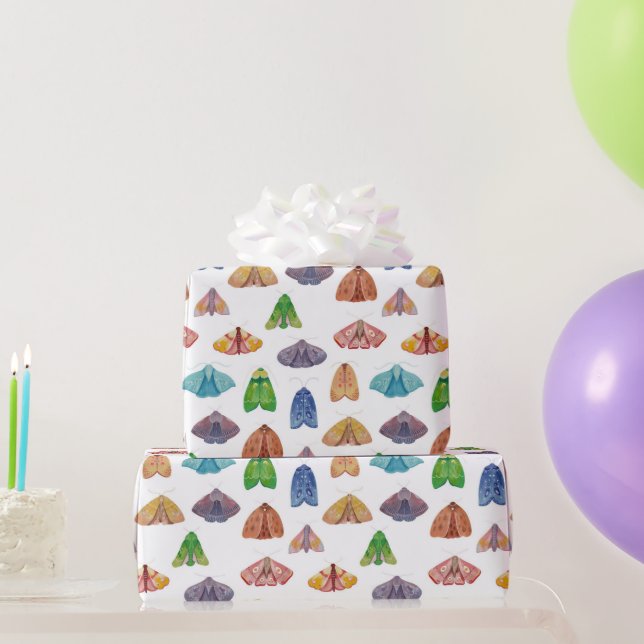 Magic night moth pattern. Mystical butterfly  Wrapping Paper (Party Gifts)