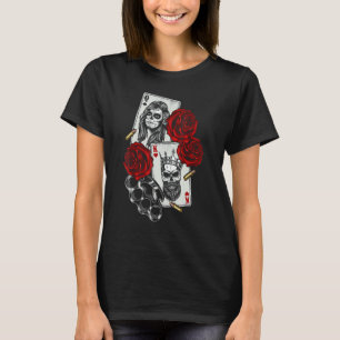 Magic Occult Skull Queen Spades King Hearts Rose T-Shirt