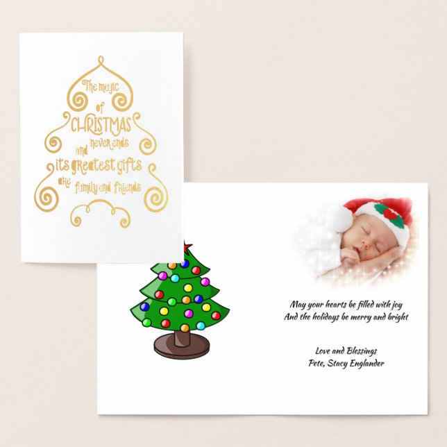 Magic of Christmas Typography in Tree Shape, ZSSPG Foil Card (Display)