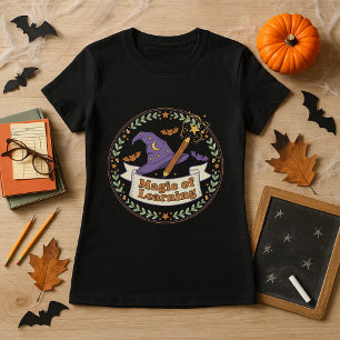 Magic of Learning Teacher Halloween Wizard Hat T-Shirt
