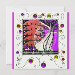 MAGIC OF THE SPRING bright violet black red brown Invitation