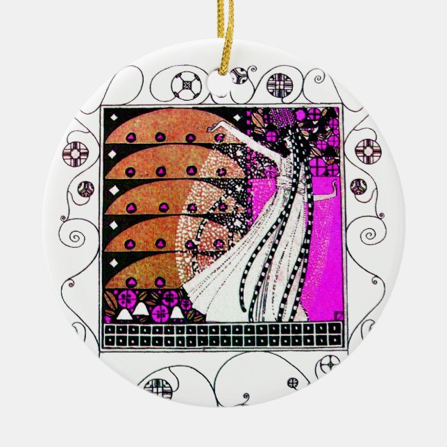 MAGIC OF THE SPRING violet brown Ceramic Ornament (Front)