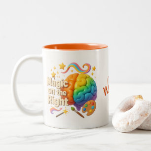 Magic on the Right, Logic on the Left – Dual Brain Two-Tone Coffee Mug