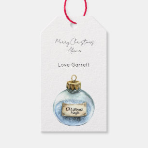 Magic Ornament Christmas Red Gold Green Ribbons Gift Tags