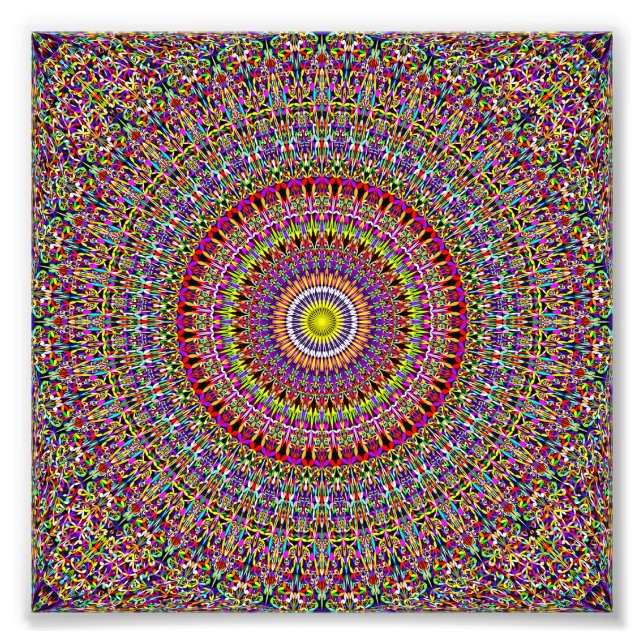 Magic Ornate Garden Mandala Photo Print (Front)