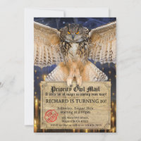 Magic Owl Mail Letter for a Wizard Birthday